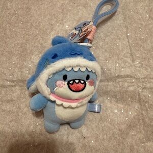 Blue Shark Plush Toy Bag Charm Keychain